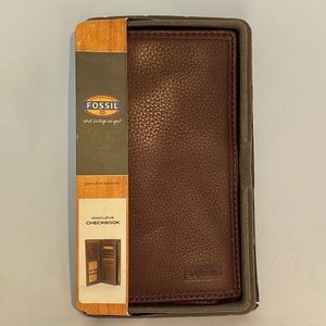 Fossil leather checkbook